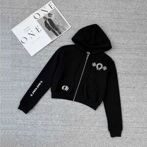 Chrome Hearts Black Hoodie with White Accents